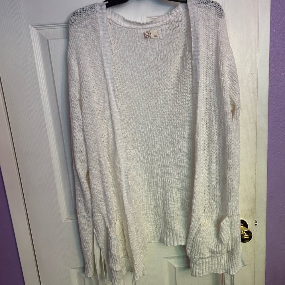 Long White cardigan